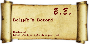 Bolyós Botond névjegykártya